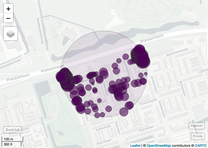 Map with highest concentrations